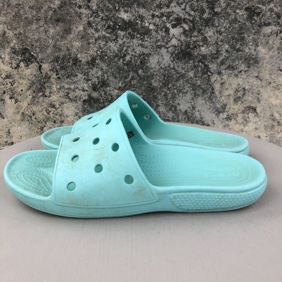 Crocs Unisex Size 8M 10W Classic Blue Open Toe Slip On Lightweight Slides 206121 - Picture 3 of 13
